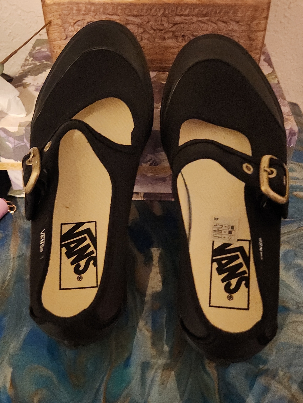 Vans Black Mary Jane Sneakers with Brass Buckle